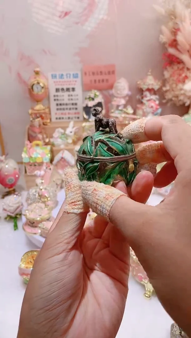 珐琅彩首饰盒摆件
