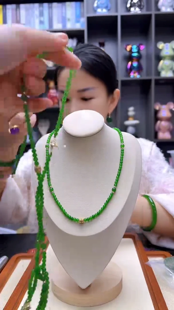 和田玉14K金镶嵌颈饰沉白diy劲饰