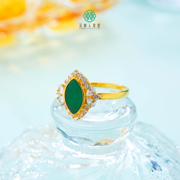 石惑珠宝+翡翠戒指约13*12mm^多样性发一