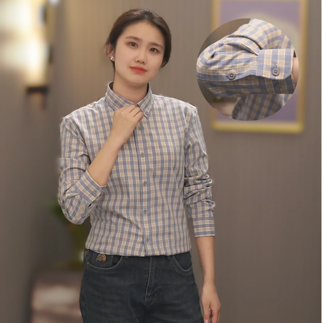 2025新款春季莱赛尔棉长袖秋冬男士衬衫格纹百搭时尚休闲经典衬衣