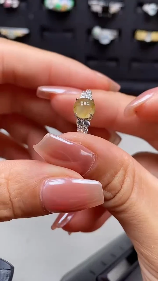 银S925镶嵌戒指翡翠5291