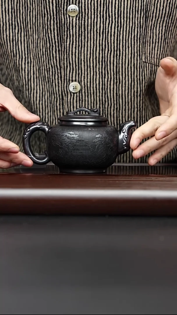 茶壶紫砂宜兴紫砂 如意壶石黄 范传梅