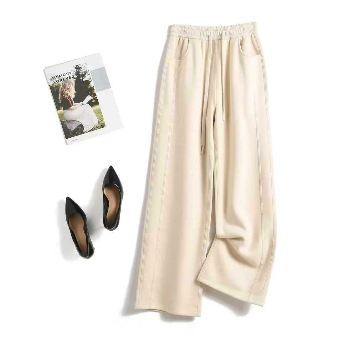 Pada.嘻【显瘦神裤】慵懒百搭 垂感直筒休闲裤 24118 Hi Fortune