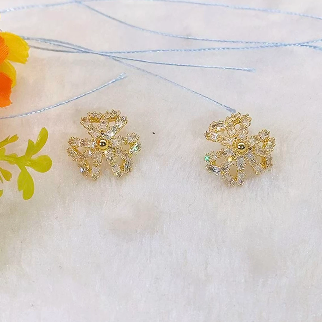 铜合金锆石耳饰 （726）三生三世时尚百搭精致气质女神耳钉