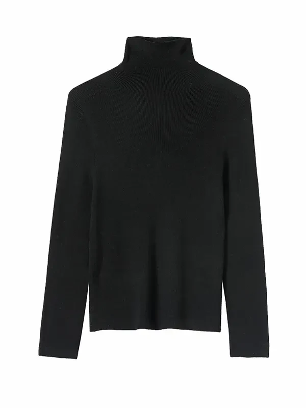 2025秋冬新款100绵羊毛半高领打底衫修身