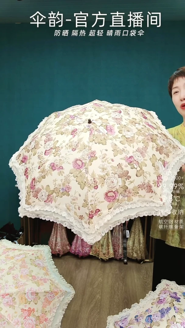 漂亮的二折公主洋伞红伞