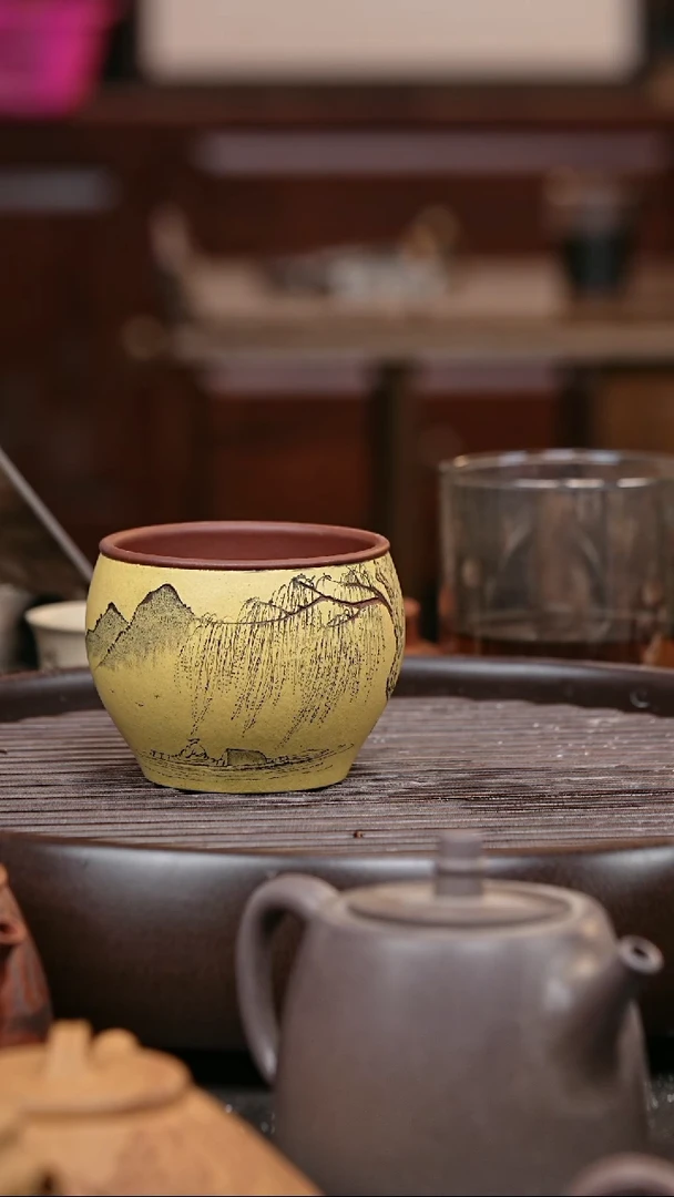 茶壶紫砂紫砂杯原创设计柳树