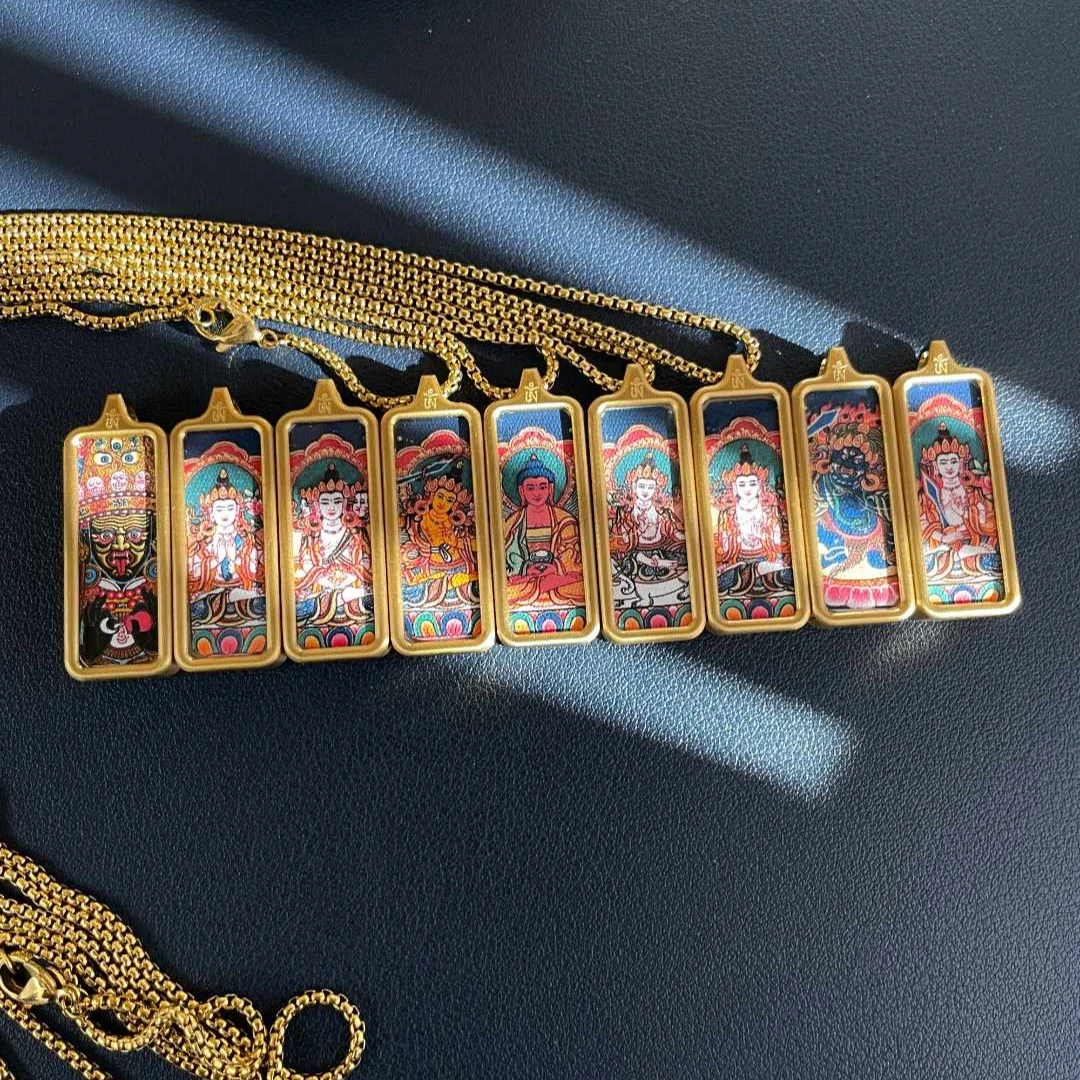 2025十二生肖八大守护项链扎基拉姆前世今生五爷黄财绿度母布艺画