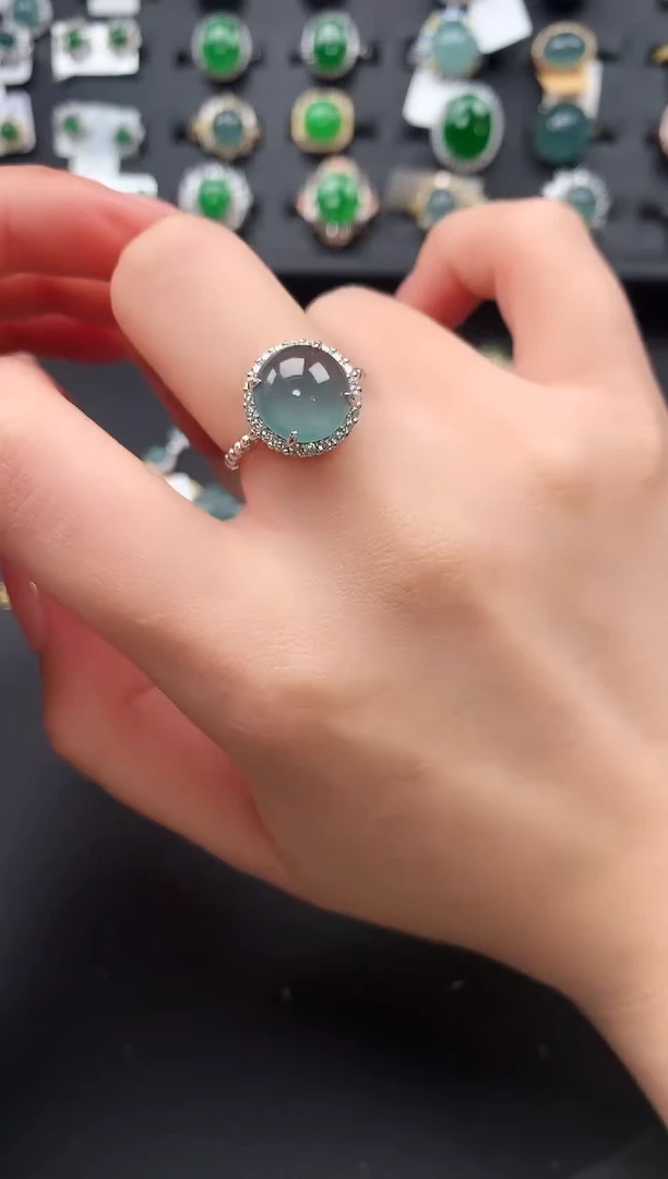 【闪购商品】翡翠戒指银S925镶嵌512341