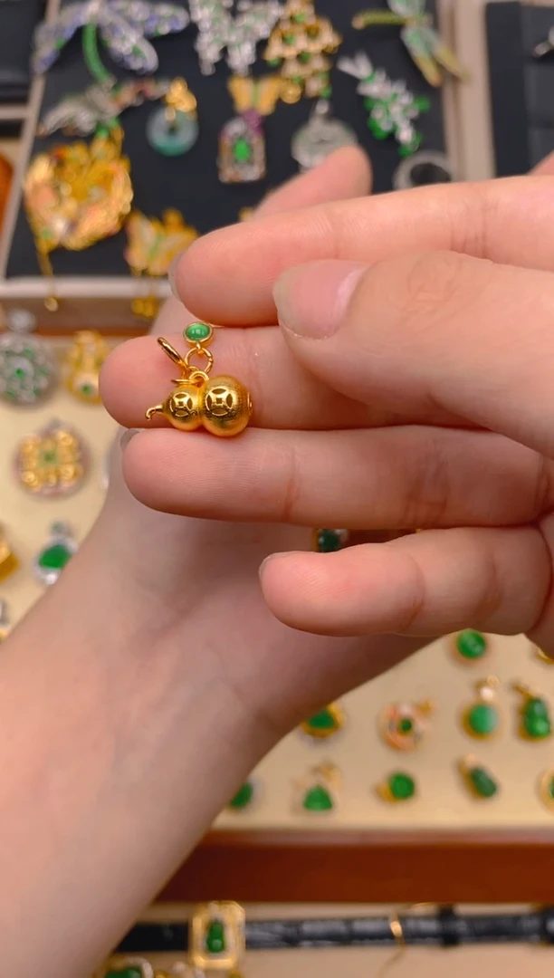 翡翠银S925镶嵌吊坠(不含链)葫芦