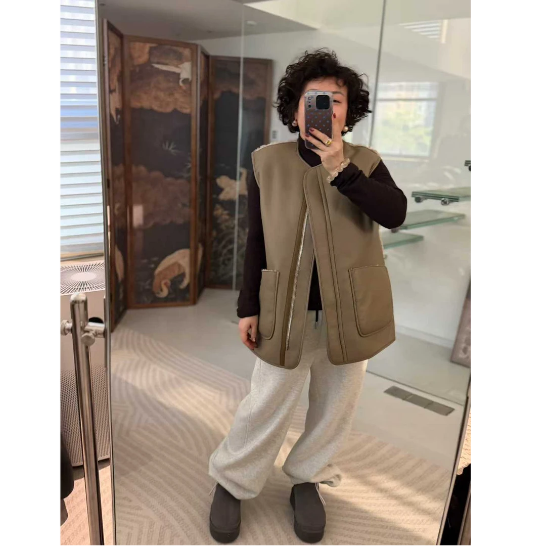 MEET   冬季百搭毛毛两面穿马甲