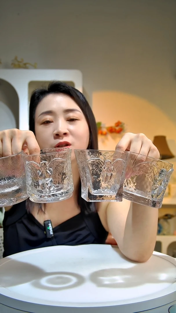 平底款水晶玻璃4只不同款式天使杯666号