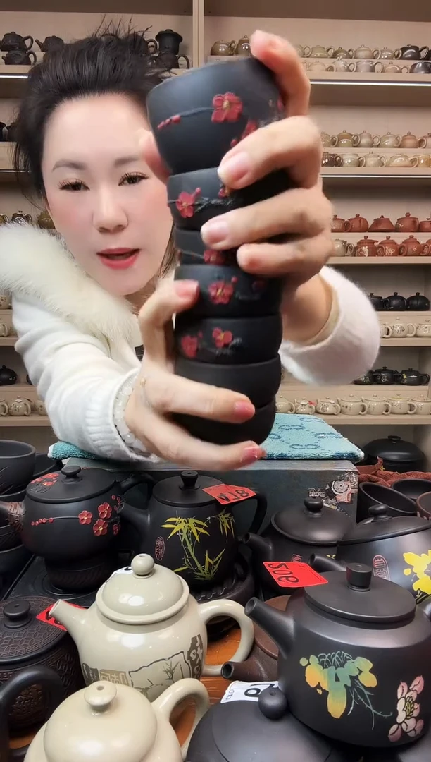 壶红梅品茗杯拍1发6+1红梅主人杯