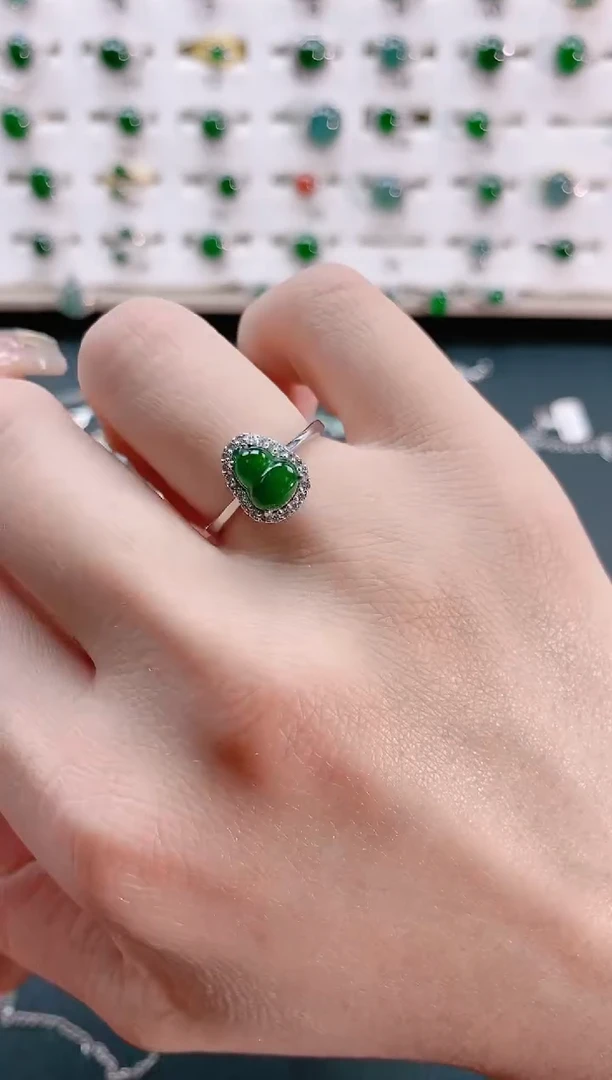 【闪购商品】翡翠戒指银S925镶嵌天然翡翠