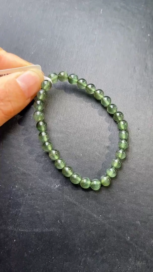 未镶嵌手串水晶绿发晶手串6mm+ JP57571