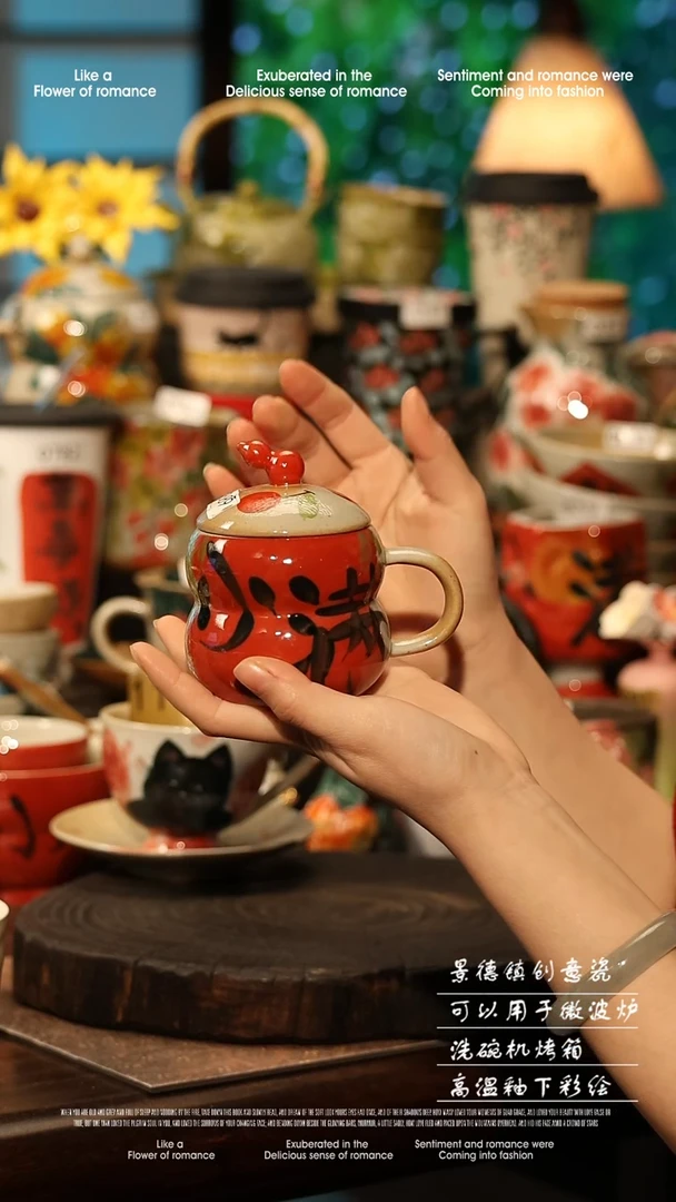 陶瓷景德镇高温釉下彩手工手绘款式@A0389@