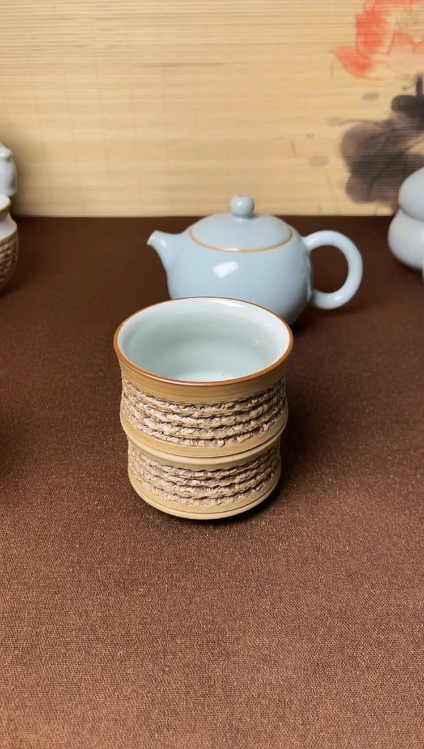 新品特惠-全品无瑕云雾月白160cc纯手工重工竹节杯