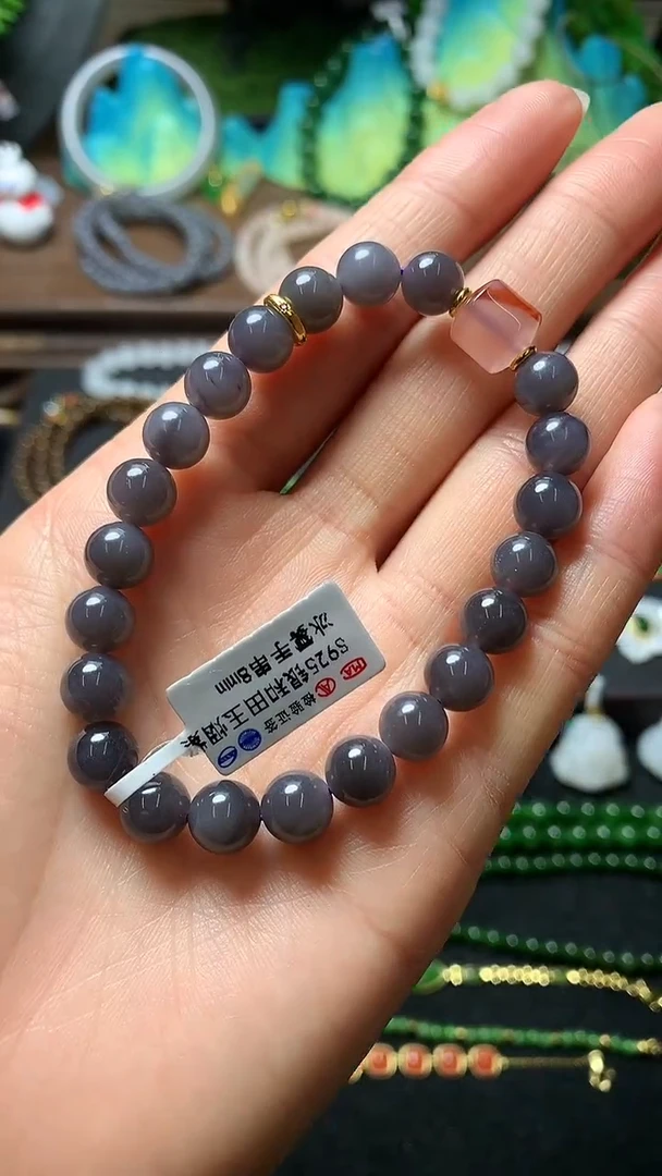 【闪购商品】和田玉手链银S925镶嵌手串