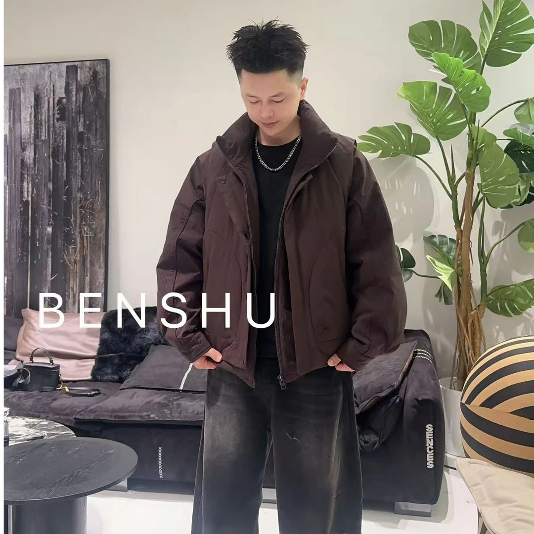 BNSU本述【冬野】立领冬季阔版潮男拉链加厚羽绒保暖百搭两件套9950