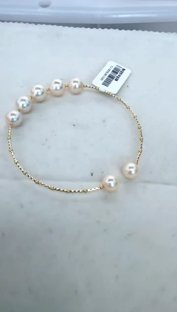 【闪购商品】海水珍珠手镯18K金镶嵌手镯