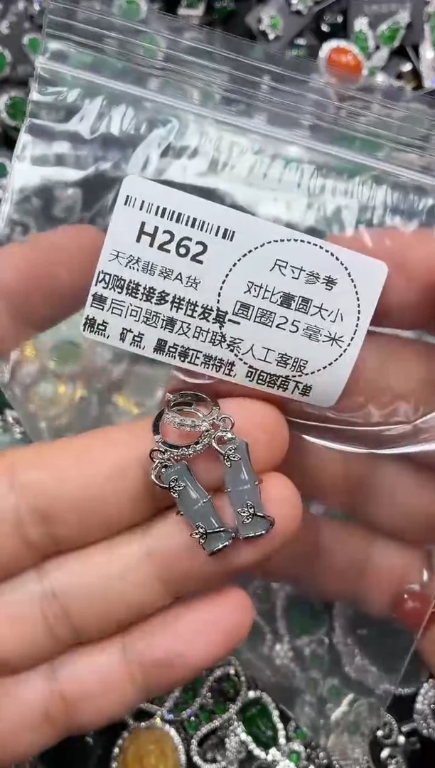 颈饰未镶嵌翡翠H262耳扣