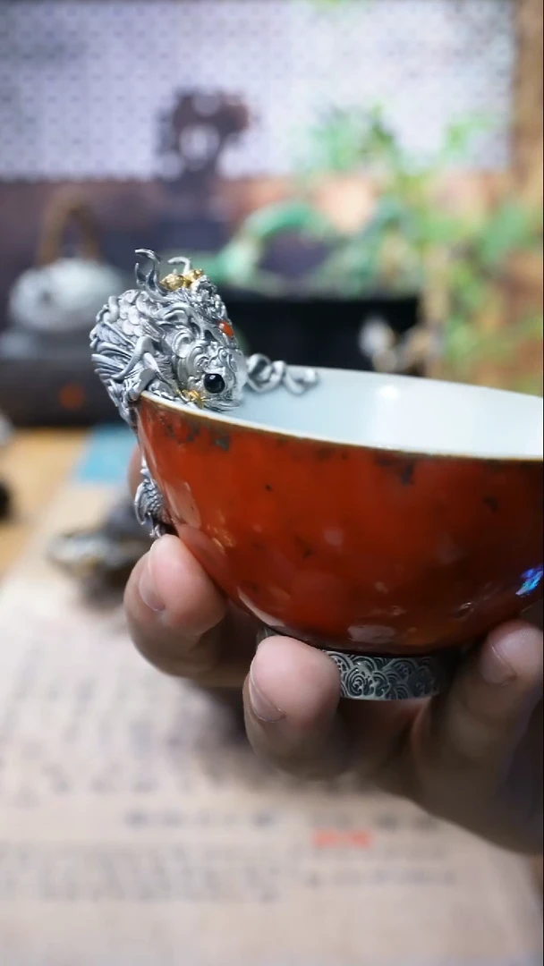 欲山行 鲤鱼汝窑红主人杯