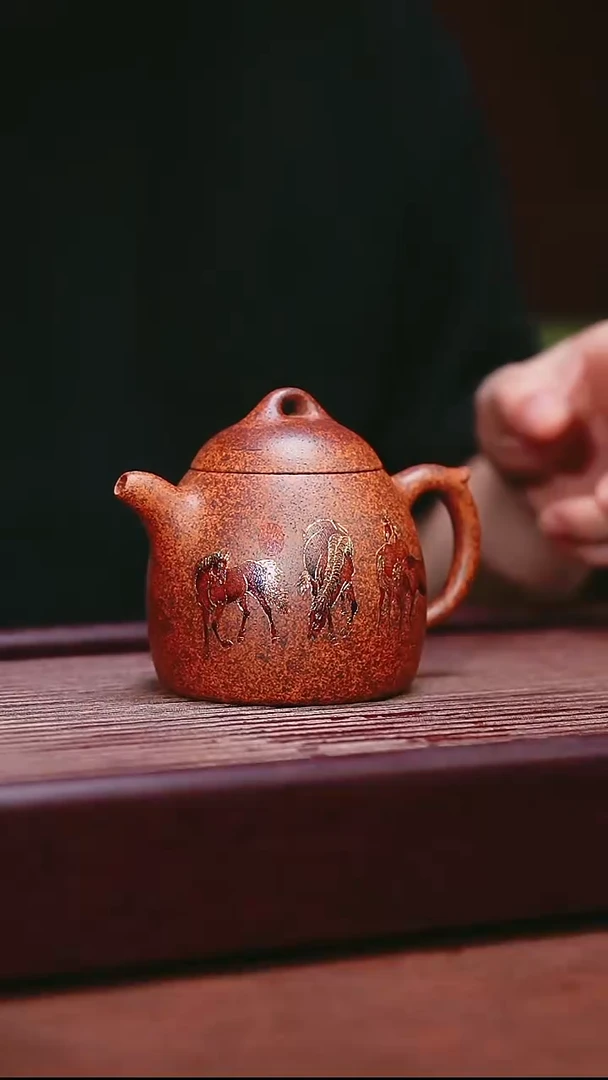 紫砂公道杯宜兴原矿紫砂  八骏秦权