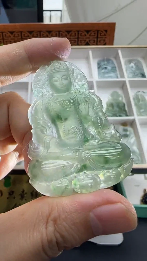 【闪购商品】翡翠挂件未镶嵌A货翡翠多样性  冰度母观音