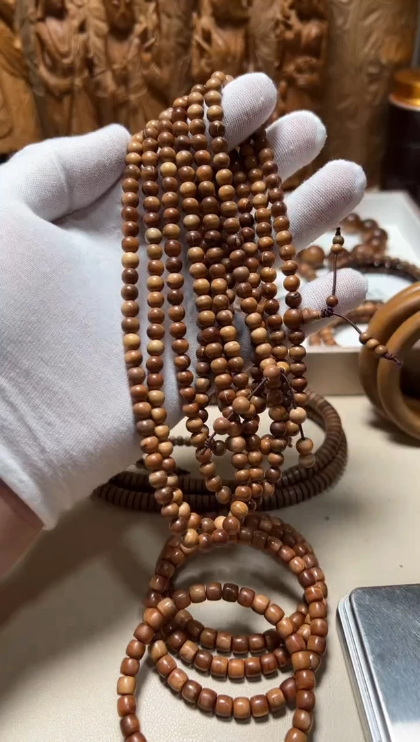 檀香木手串/手链0.6/108横纹黑肉瑕疵福利老山檀香