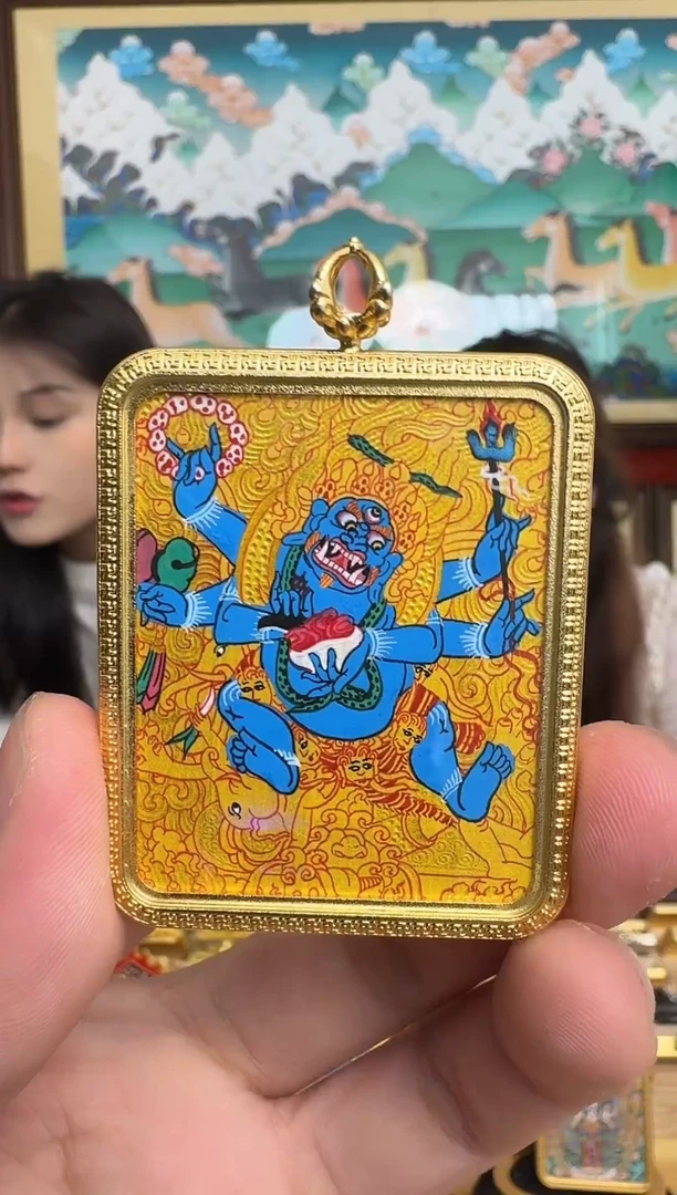 吊坠大黑-热贡纯手绘