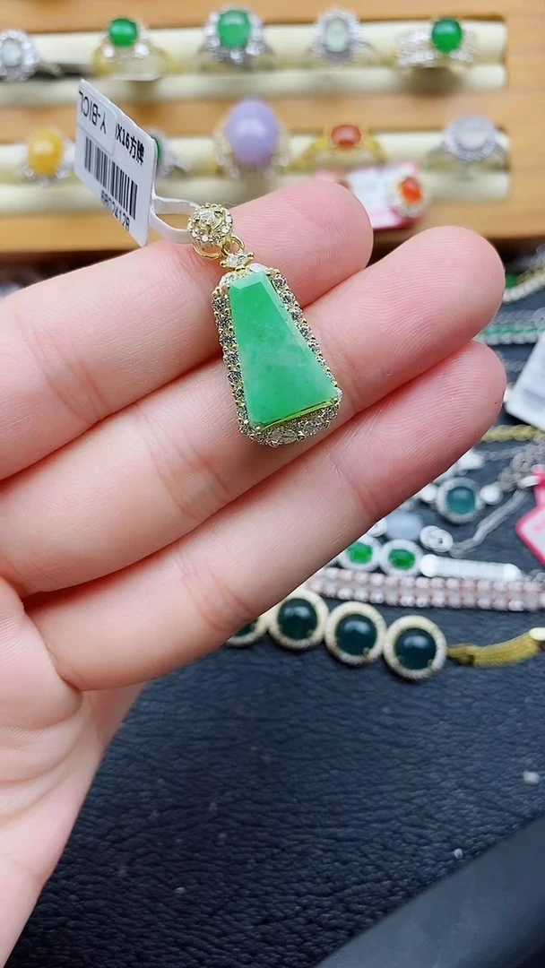 银S925镶嵌戒指翡翠1