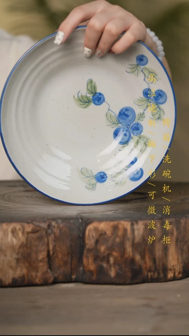 瓷片景德镇高温釉下彩可微波烤箱洗碗机