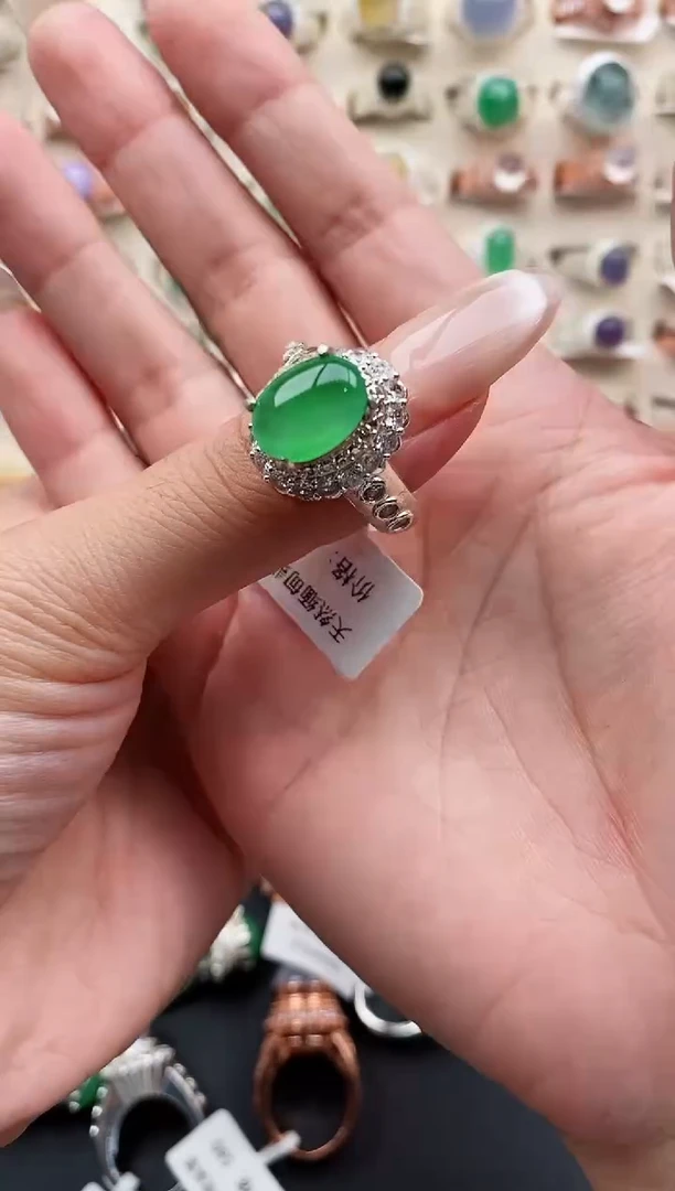 未镶嵌戒指翡翠?****熙缅甸天然A货翡翠22  4-1