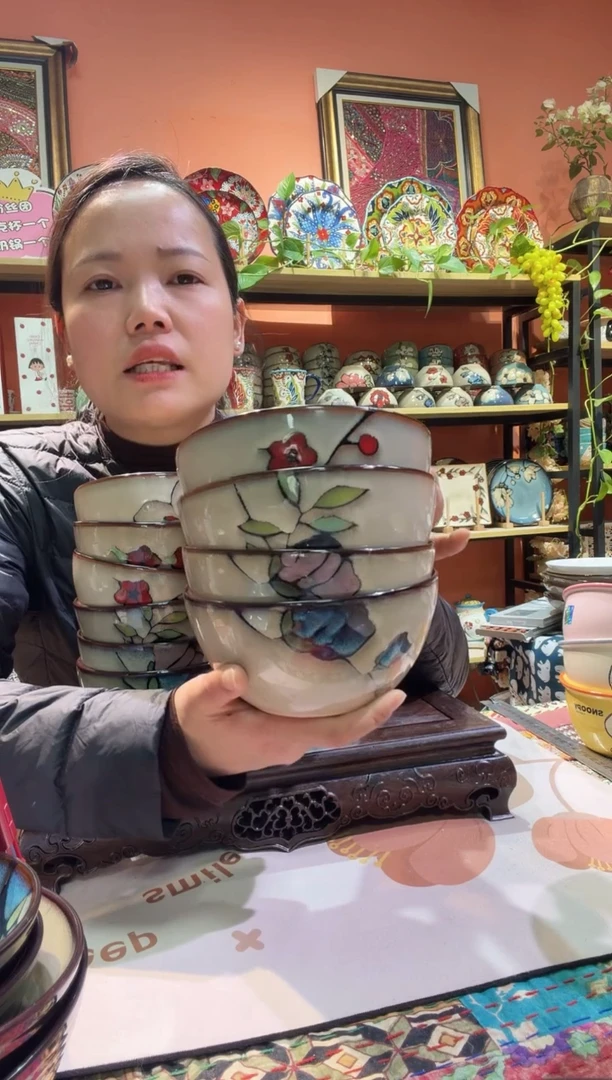 瓷片4个6英寸面碗福利