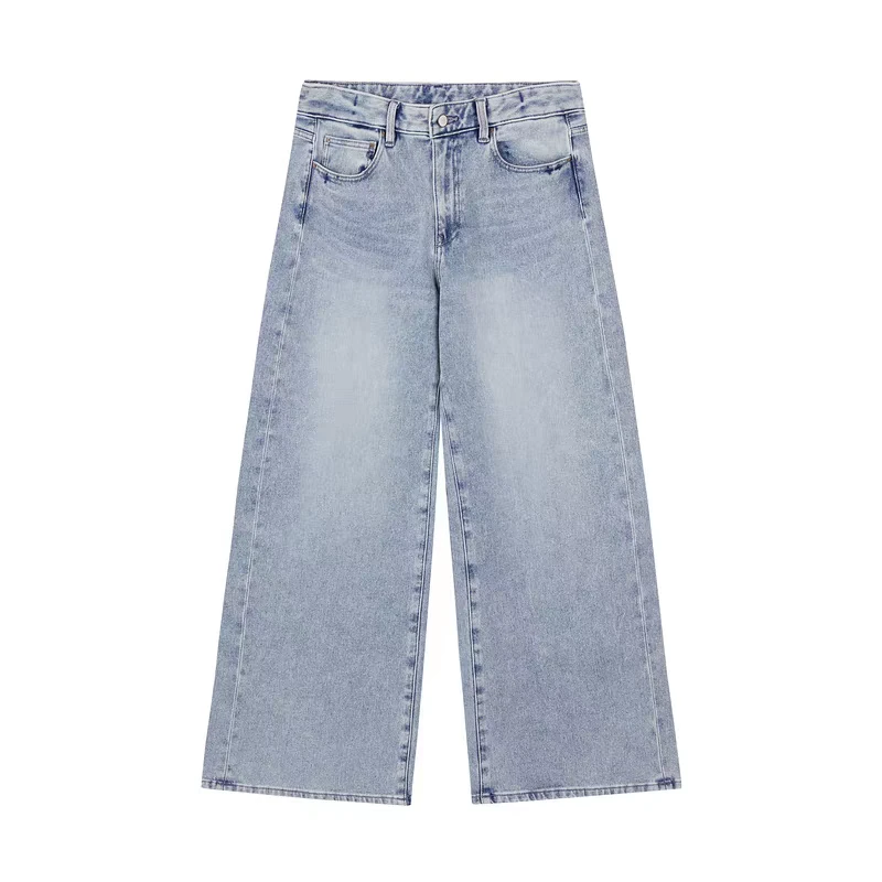 JN95851【商场同款】江南布衣新品牛仔长裤宽松喇叭裤