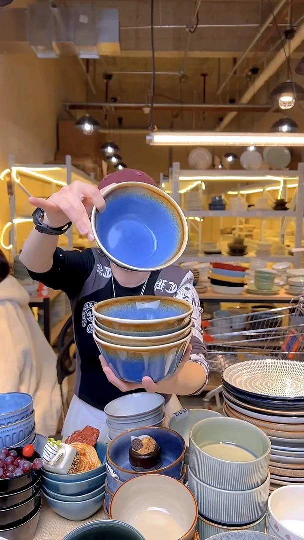 瓷27外贸尾货窑变釉下彩默认微瑕