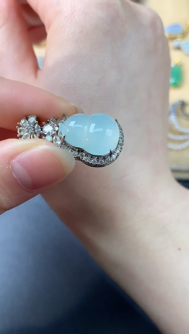 吊坠(不含链)银S925镶嵌翡翠D203|799