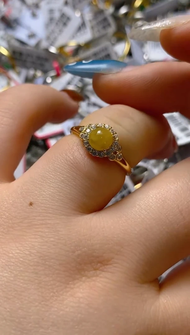 银S925镶嵌戒指翡翠百内无证书