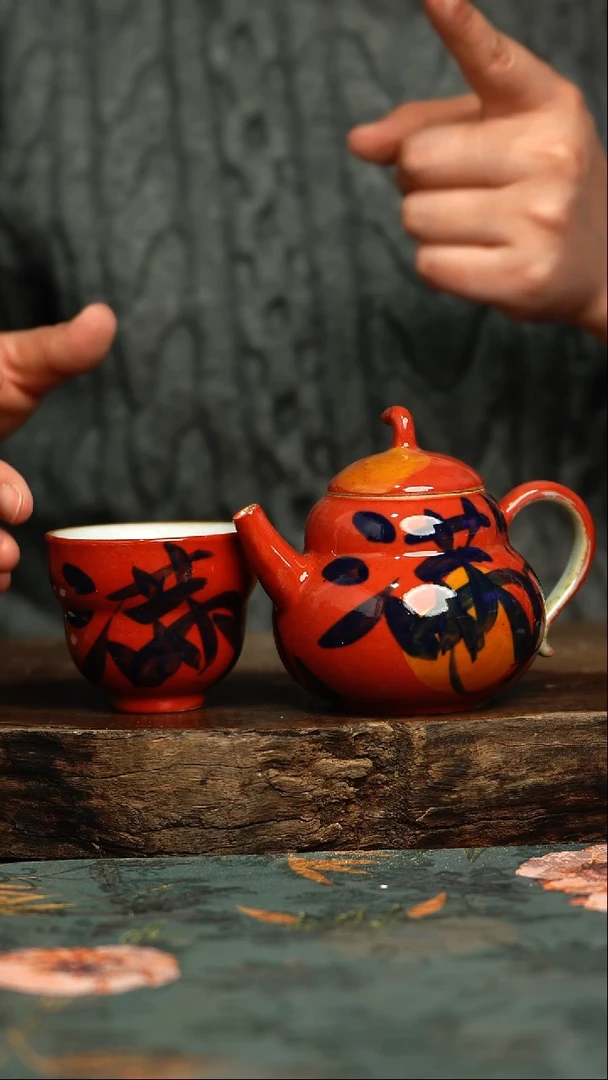 【闪购商品】杯釉下彩手工手绘同款陶器