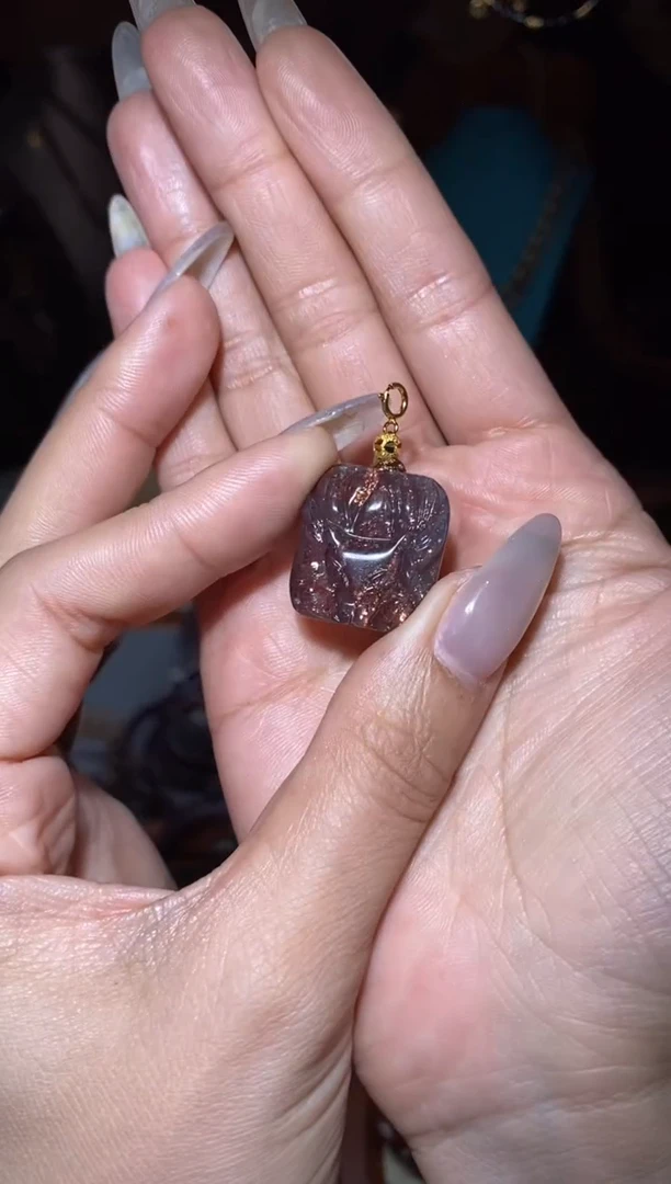 【闪购商品】堇青石吊坠未镶嵌血滴堇青凤九