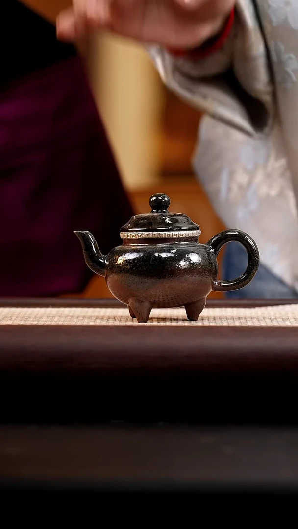 茶壶紫砂小叶紫檀木柴烧大彬如意