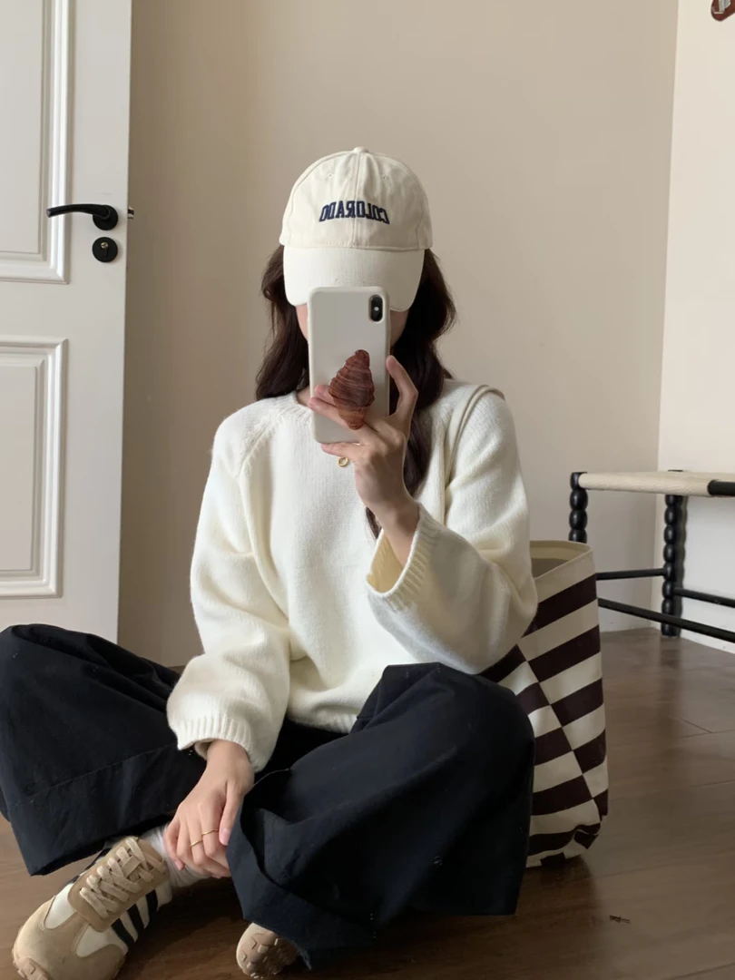 （1-100）秋冬毛衣纯色常规打底复古韩版百搭