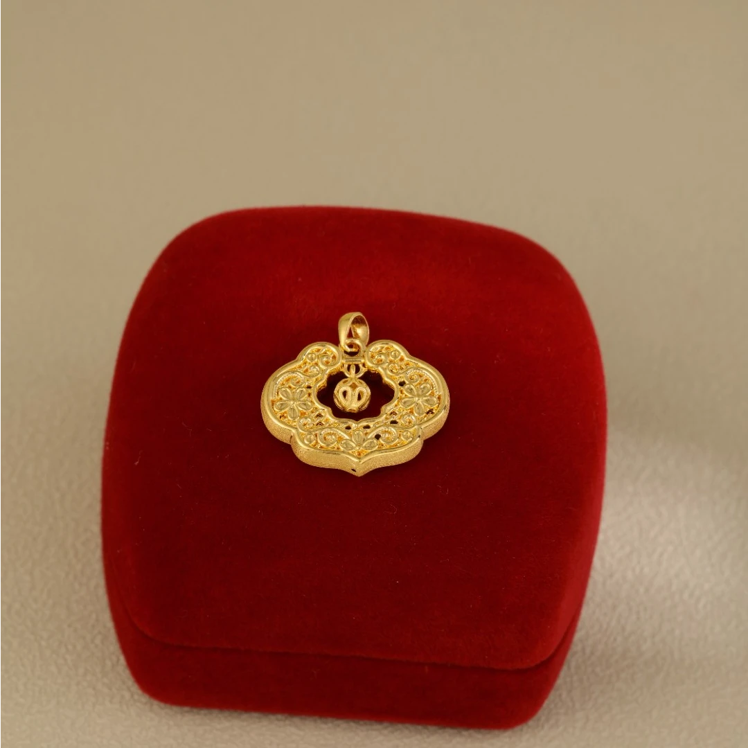 领丰金 5D黄金花韵灵动锁吊坠 黄金按克卖HXD174原料金条#HX