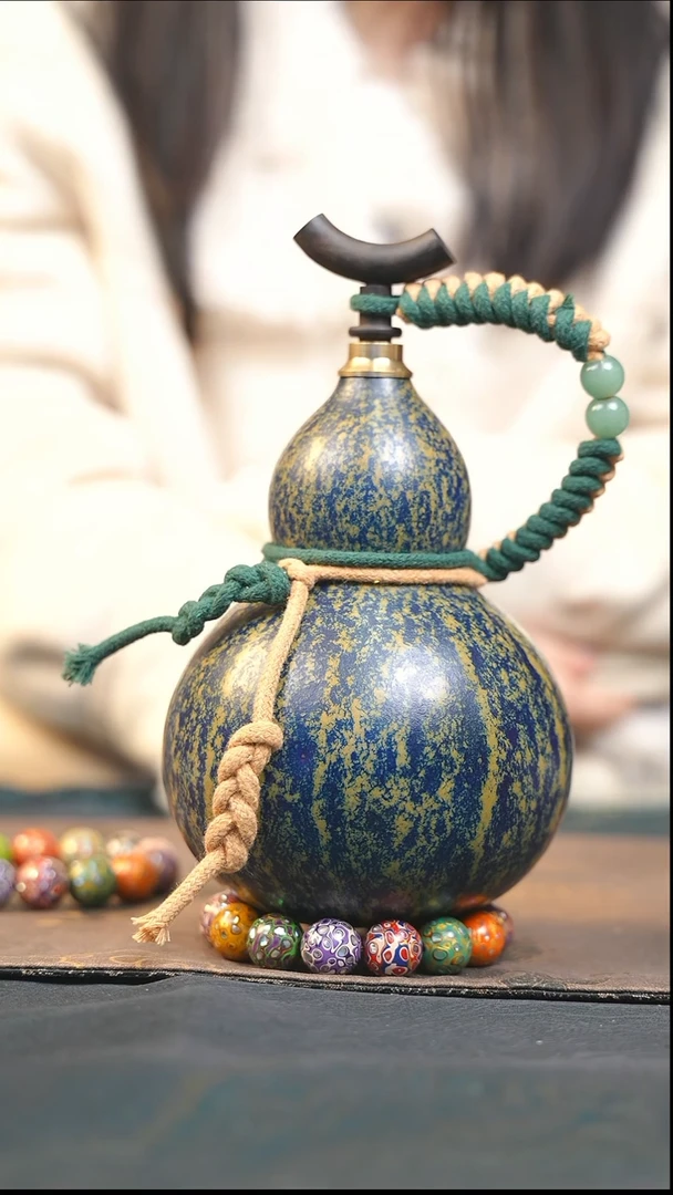 【闪购商品】XV292大漆酒葫芦不包手串及旋转底座