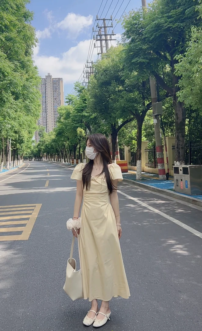 【Mis】韩系简约风修身显瘦连衣裙