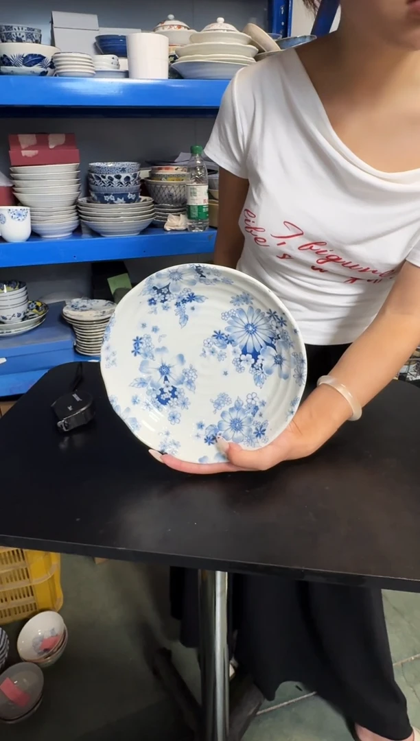 陶瓷花集大深盘3个