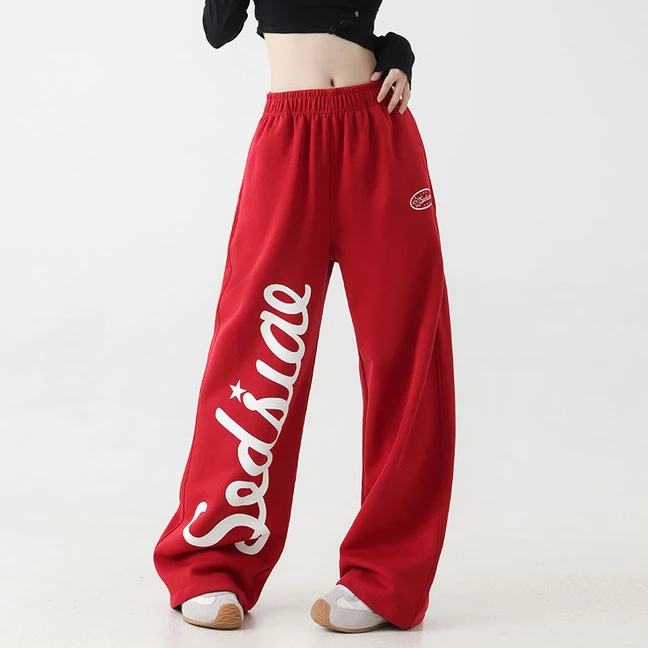 XVRV【秋上新】新款运动长裤美式嘻哈爵士舞裤子高腰百搭显瘦卫裤