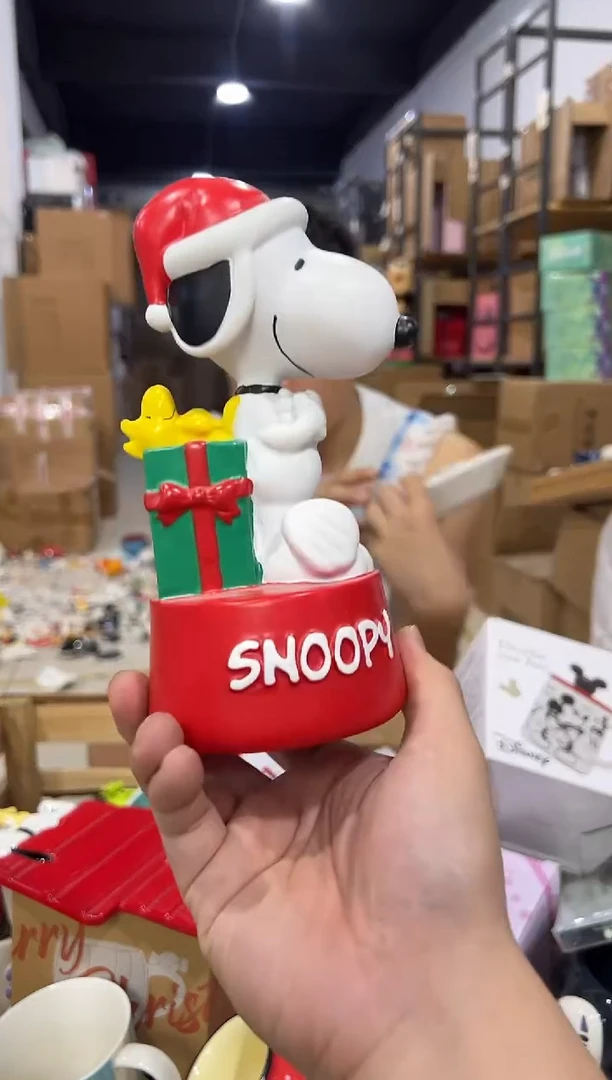 瓷片圣诞史努比摆件