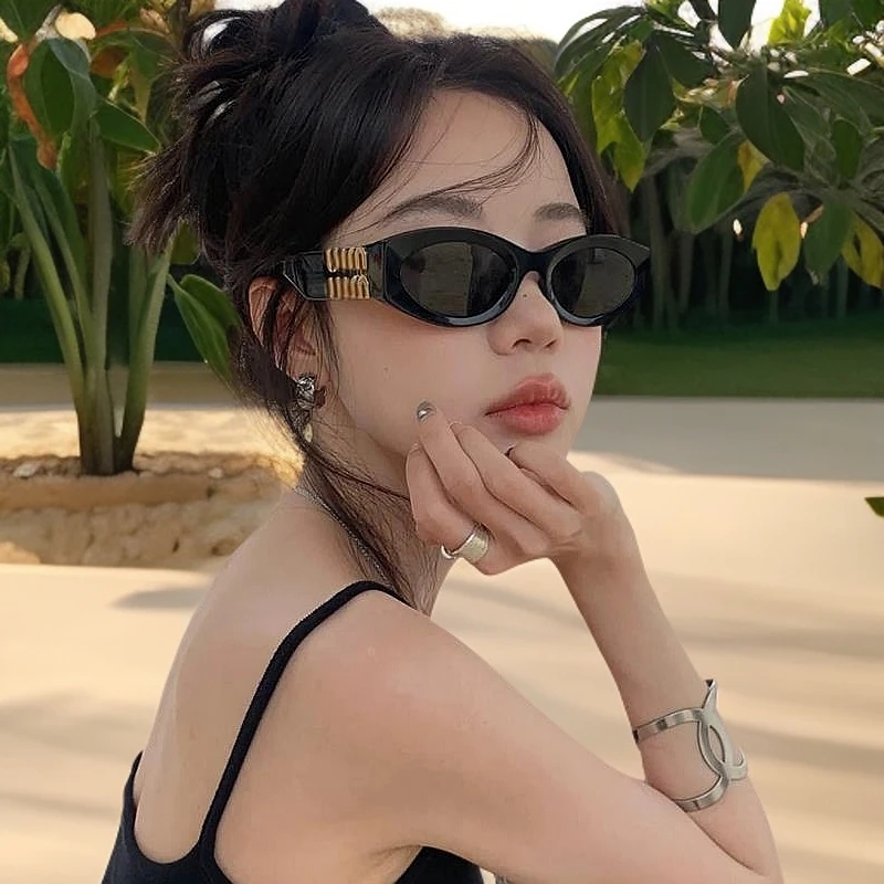 赵露思同款复古猫眼墨镜女UV400防紫外线近视大牌太阳镜偏光辣妹