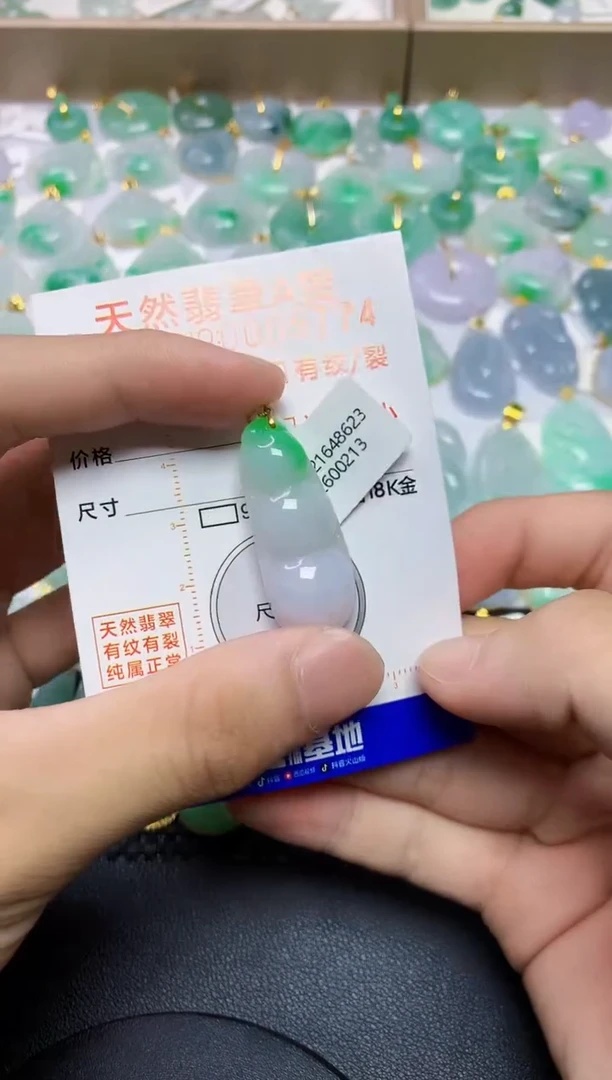 翡翠18K金镶嵌颈饰54645645646464